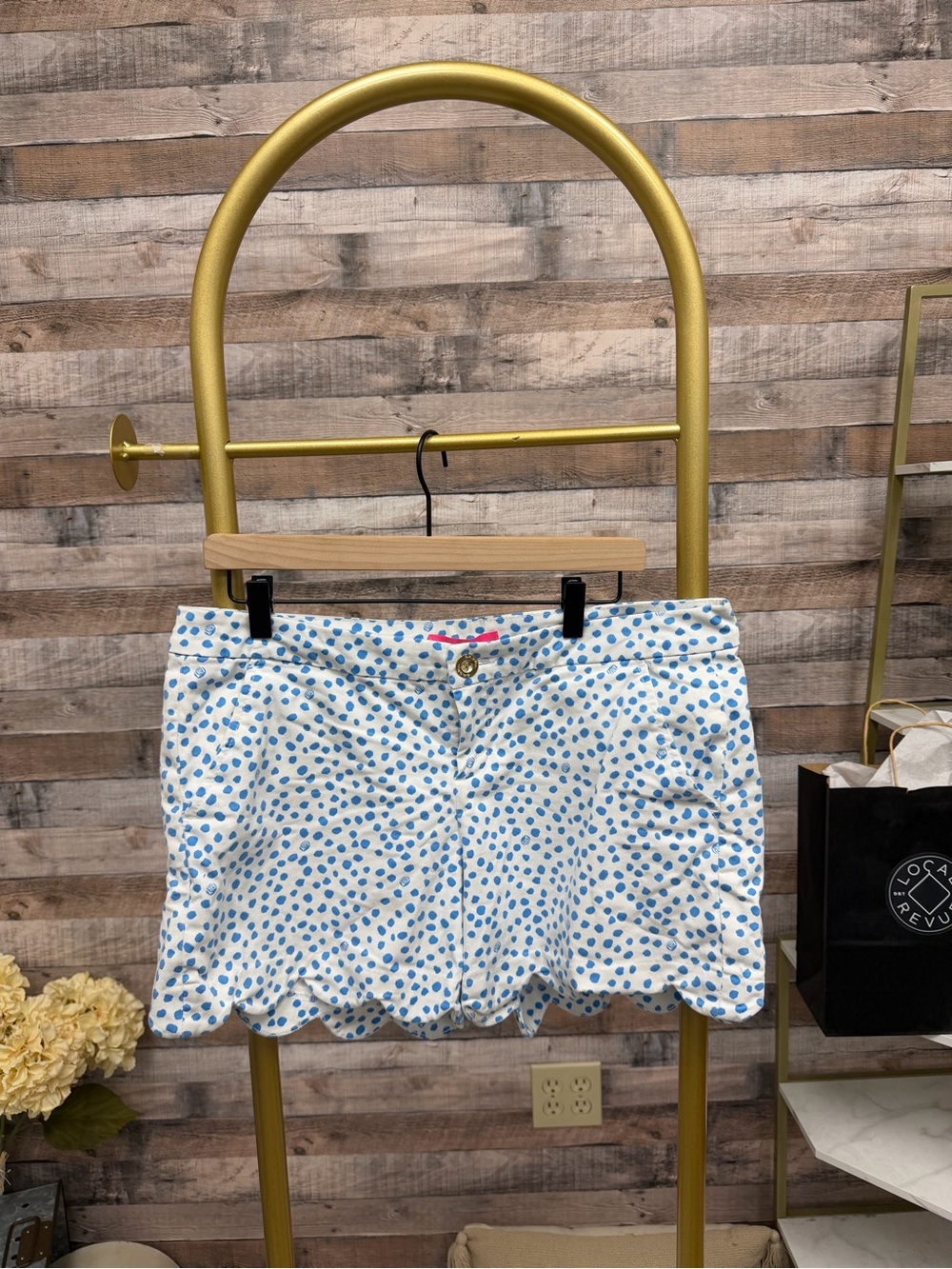 Lilly Pulitzer White Mini Skort with Blue Dot Print